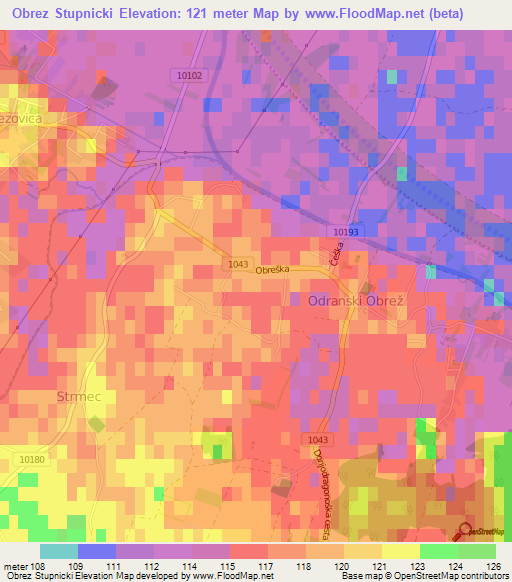 Obrez Stupnicki,Croatia Elevation Map