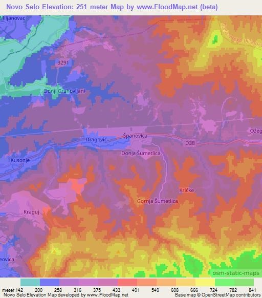 Novo Selo,Croatia Elevation Map