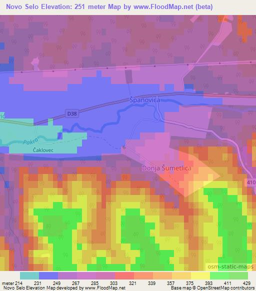 Novo Selo,Croatia Elevation Map