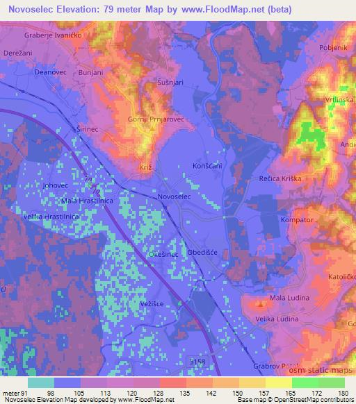 Novoselec,Croatia Elevation Map