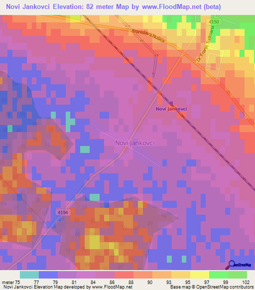 Novi Jankovci,Croatia Elevation Map