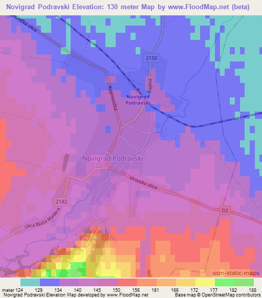 Novigrad Podravski,Croatia Elevation Map