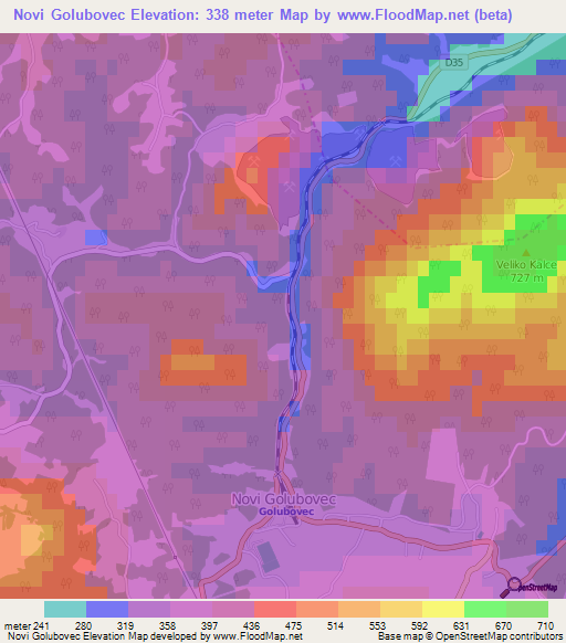 Novi Golubovec,Croatia Elevation Map