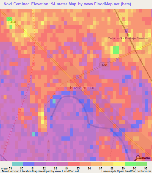 Novi Ceminac,Croatia Elevation Map