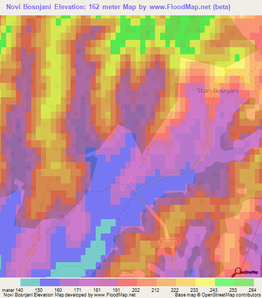 Novi Bosnjani,Croatia Elevation Map