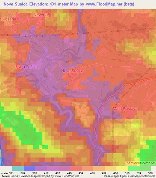 Nova Susica,Slovenia Elevation Map