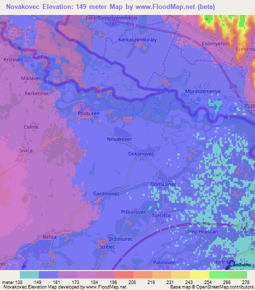 Novakovec,Croatia Elevation Map