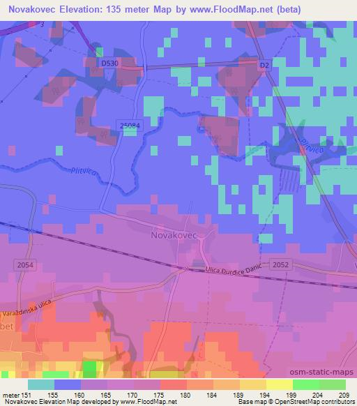 Novakovec,Croatia Elevation Map