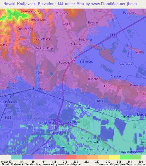 Novaki Kraljevecki,Croatia Elevation Map