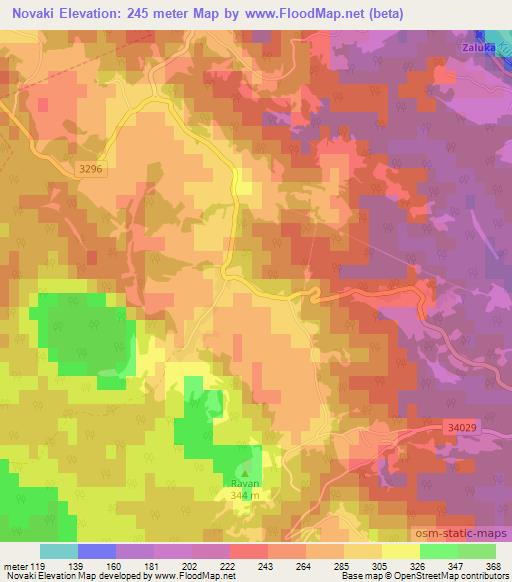 Novaki,Croatia Elevation Map