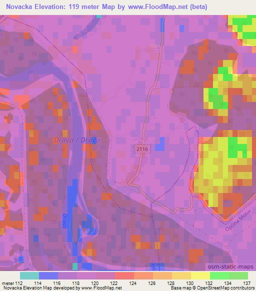 Novacka,Croatia Elevation Map