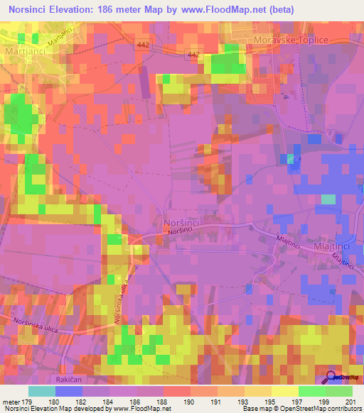 Norsinci,Slovenia Elevation Map