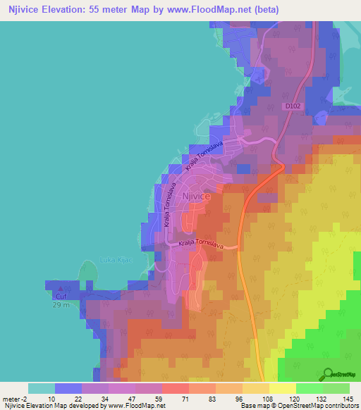 Njivice,Croatia Elevation Map