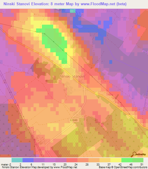 Ninski Stanovi,Croatia Elevation Map