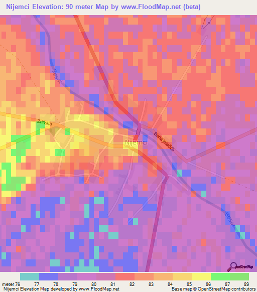 Nijemci,Croatia Elevation Map