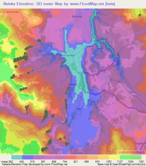 Neteka,Croatia Elevation Map