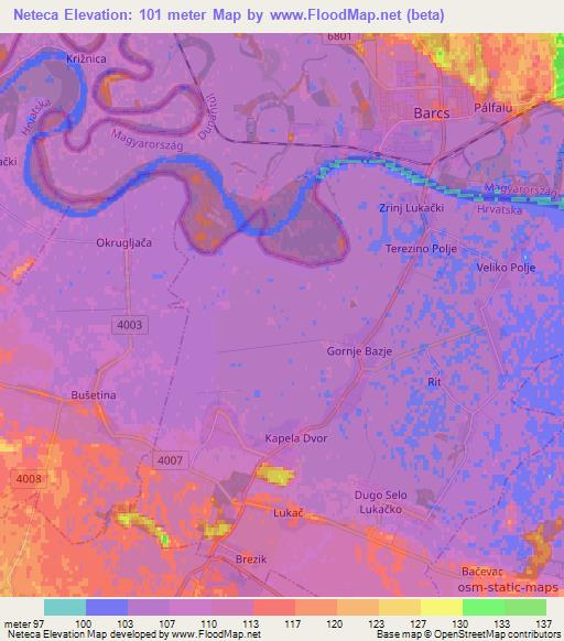 Neteca,Croatia Elevation Map