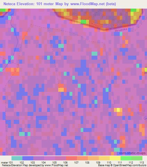 Neteca,Croatia Elevation Map
