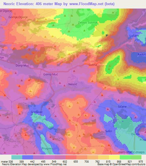 Neoric,Croatia Elevation Map