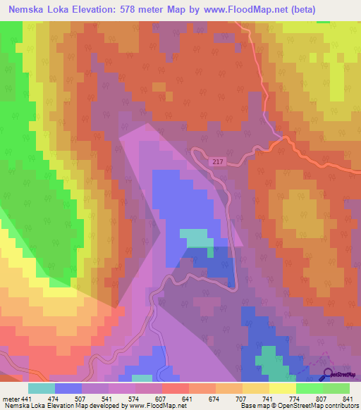 Nemska Loka,Slovenia Elevation Map