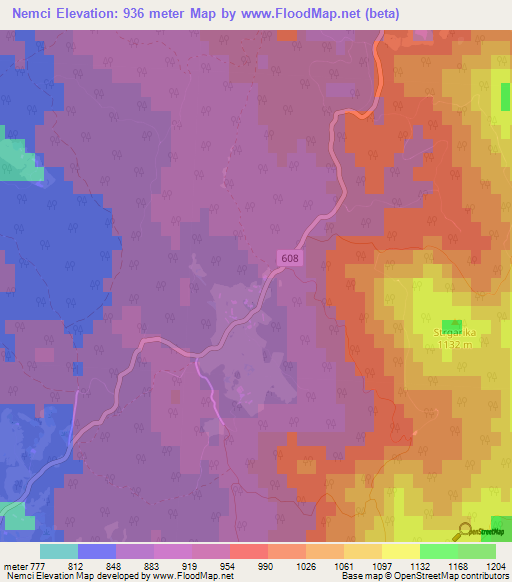 Nemci,Slovenia Elevation Map