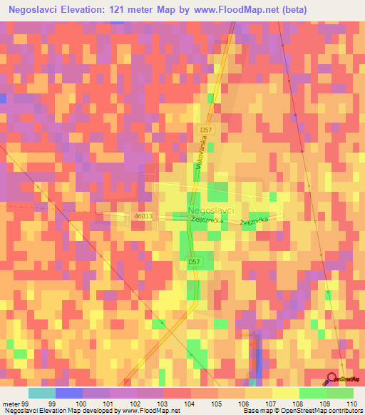 Negoslavci,Croatia Elevation Map