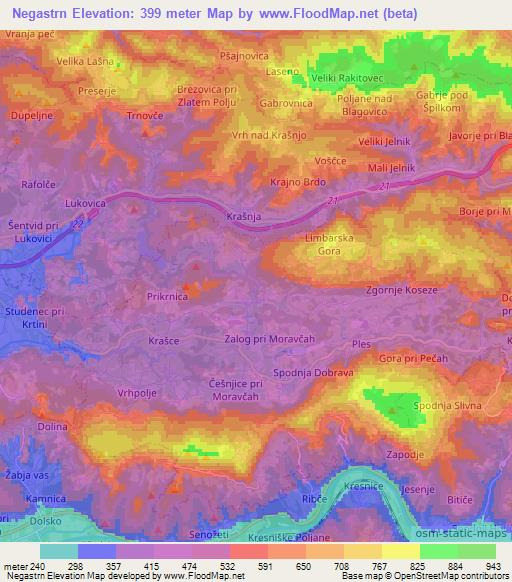 Negastrn,Slovenia Elevation Map