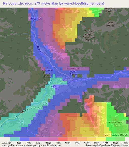 Na Logu,Slovenia Elevation Map