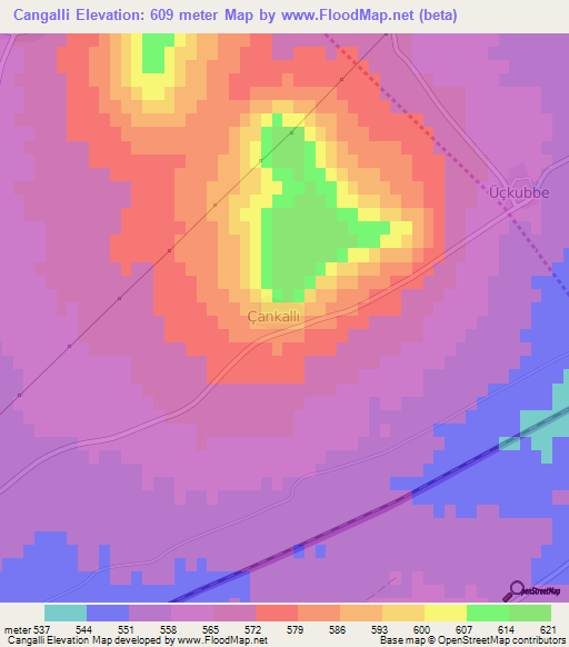 Cangalli,Turkey Elevation Map