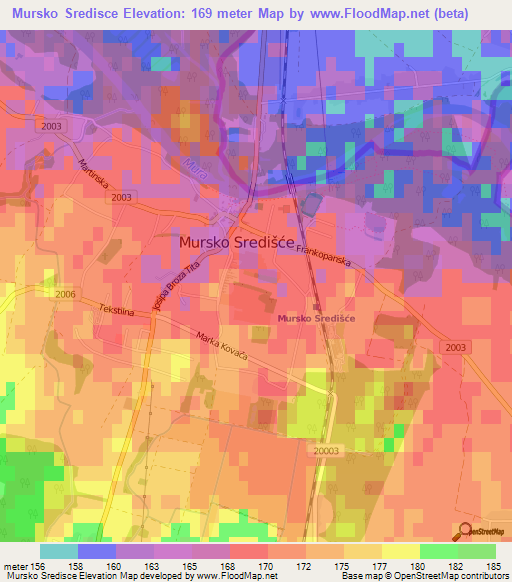 Mursko Sredisce,Croatia Elevation Map