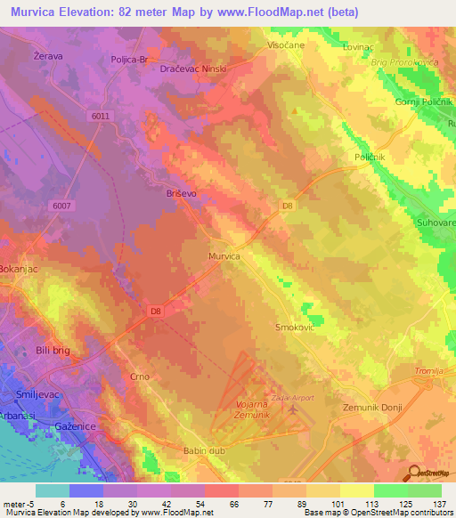 Murvica,Croatia Elevation Map