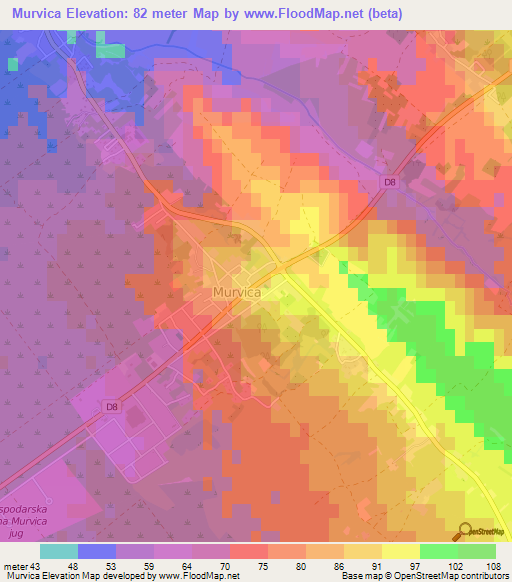 Murvica,Croatia Elevation Map