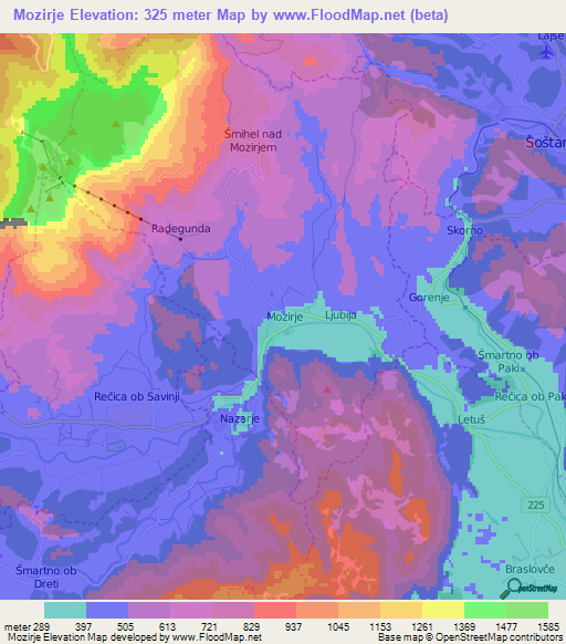 Mozirje,Slovenia Elevation Map