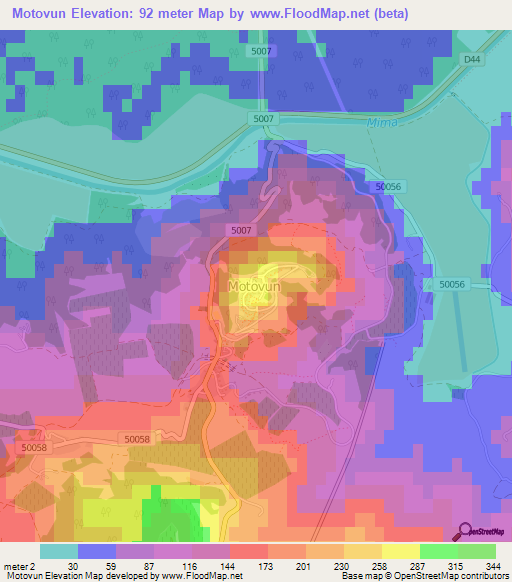 Motovun,Croatia Elevation Map