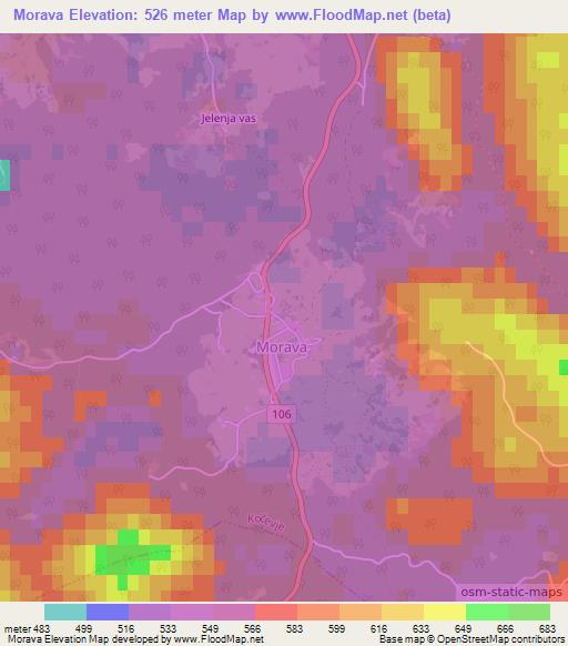 Morava,Slovenia Elevation Map