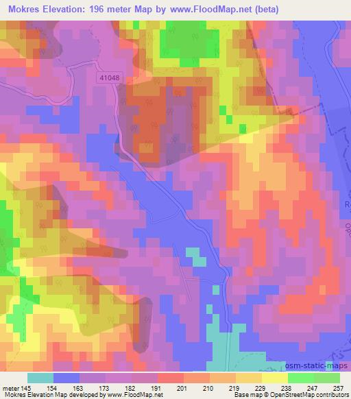 Mokres,Croatia Elevation Map