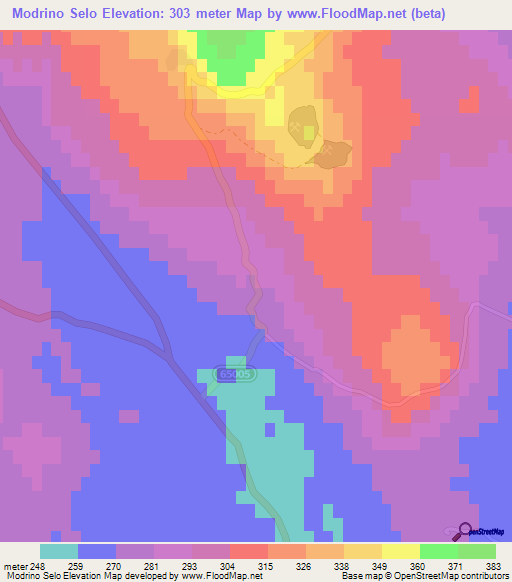 Modrino Selo,Croatia Elevation Map