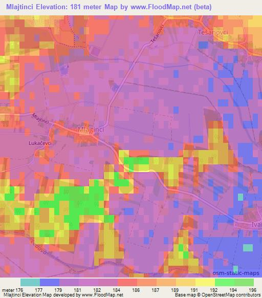 Mlajtinci,Slovenia Elevation Map