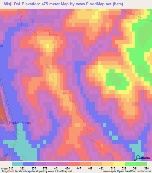 Misji Dol,Slovenia Elevation Map