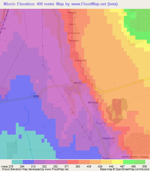 Miocic,Croatia Elevation Map