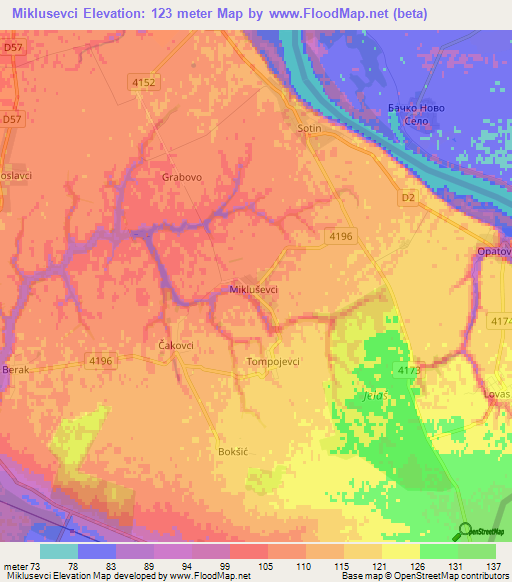 Miklusevci,Croatia Elevation Map