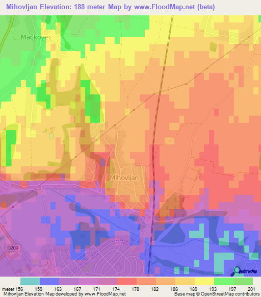 Mihovljan,Croatia Elevation Map