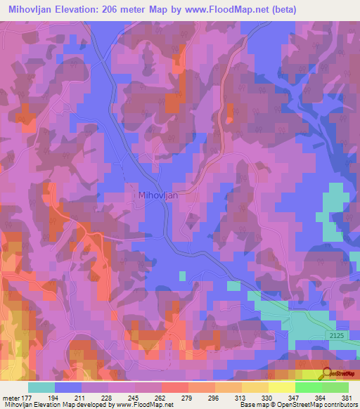 Mihovljan,Croatia Elevation Map