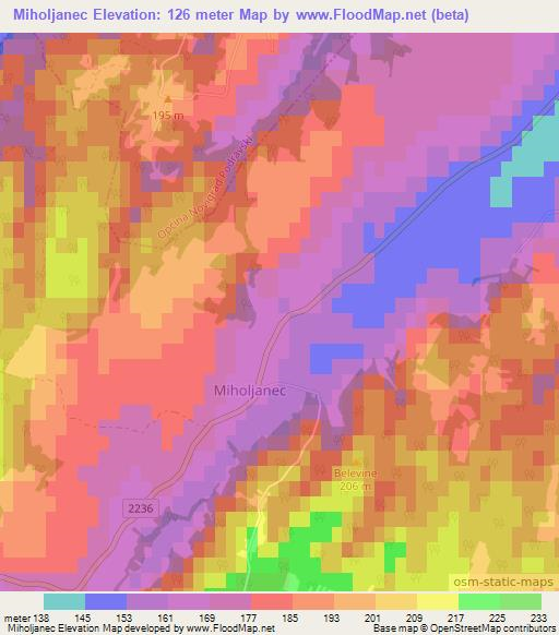 Miholjanec,Croatia Elevation Map