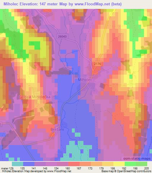 Miholec,Croatia Elevation Map