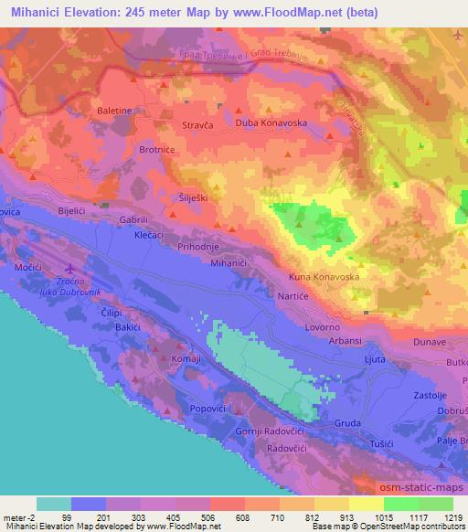 Mihanici,Croatia Elevation Map