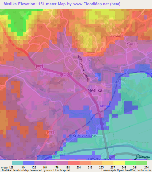 Metlika,Slovenia Elevation Map