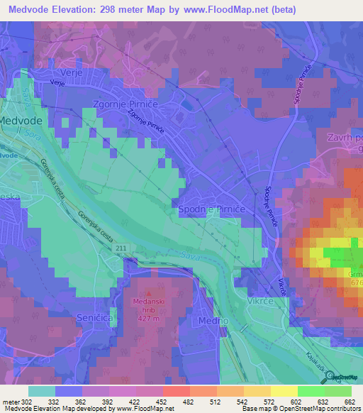 Medvode,Slovenia Elevation Map