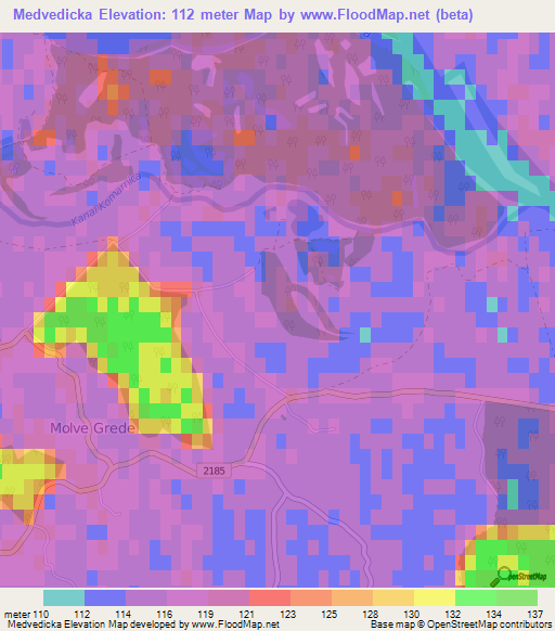 Medvedicka,Croatia Elevation Map