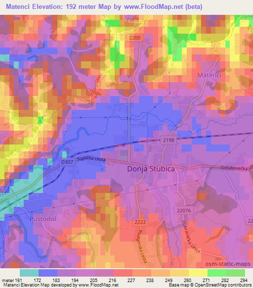 Matenci,Croatia Elevation Map